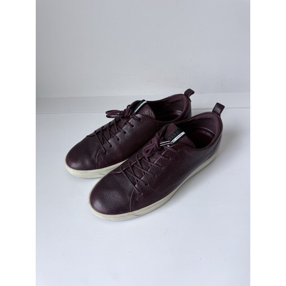 Ecco Soft 8 Walking Sneakers Shoes Navy Leather Womens Size EU 39 US 8 Burgundy